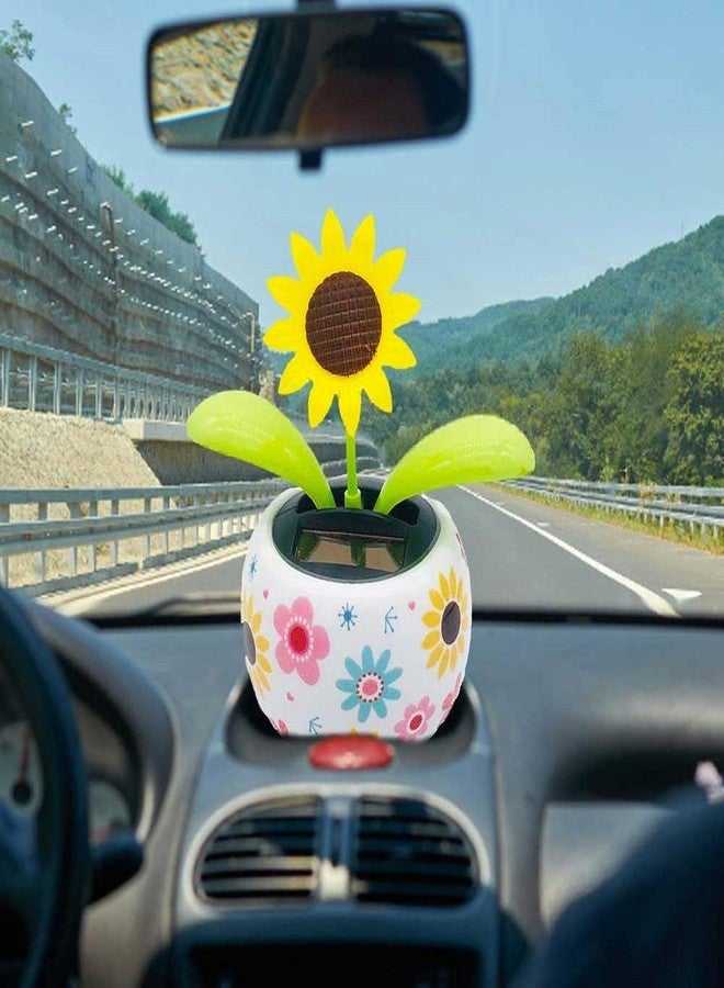 DPWOUM 1PCS Solar Dancing Flowers Solar Powered Dancing Sunflower, Cute Solar Powered Dancing Swinging Flower Toy, Swinging Solar Power Flip Flap Flower Decor Toys for Car Home Desk (Sunflower) - Image 3